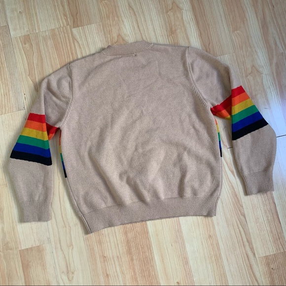 Young Fabulous & Broke S/M Small Medium Sweater Rainbow Crew Neck Pullover - Picture 2 of 7
